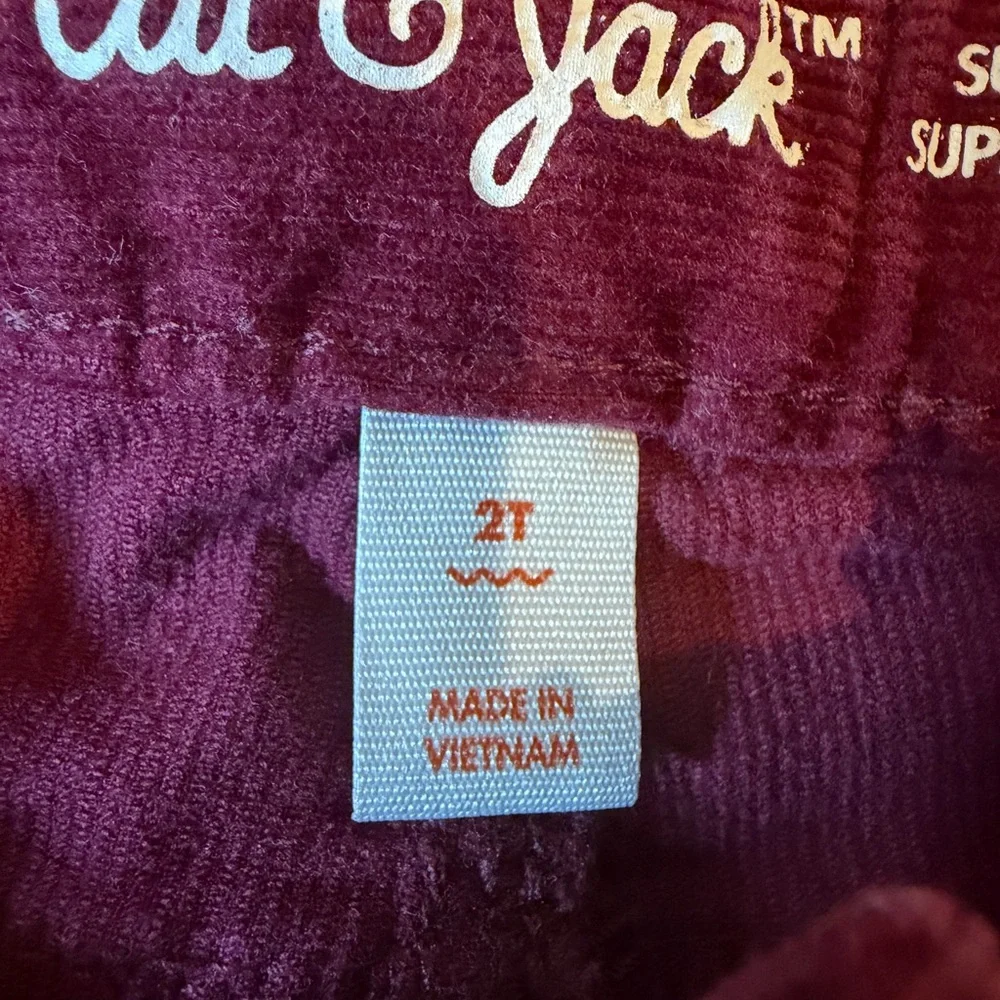 Cat & Jack Toddler Girl Skinny Burgundy FALL Corduroy Pants Size 2T
